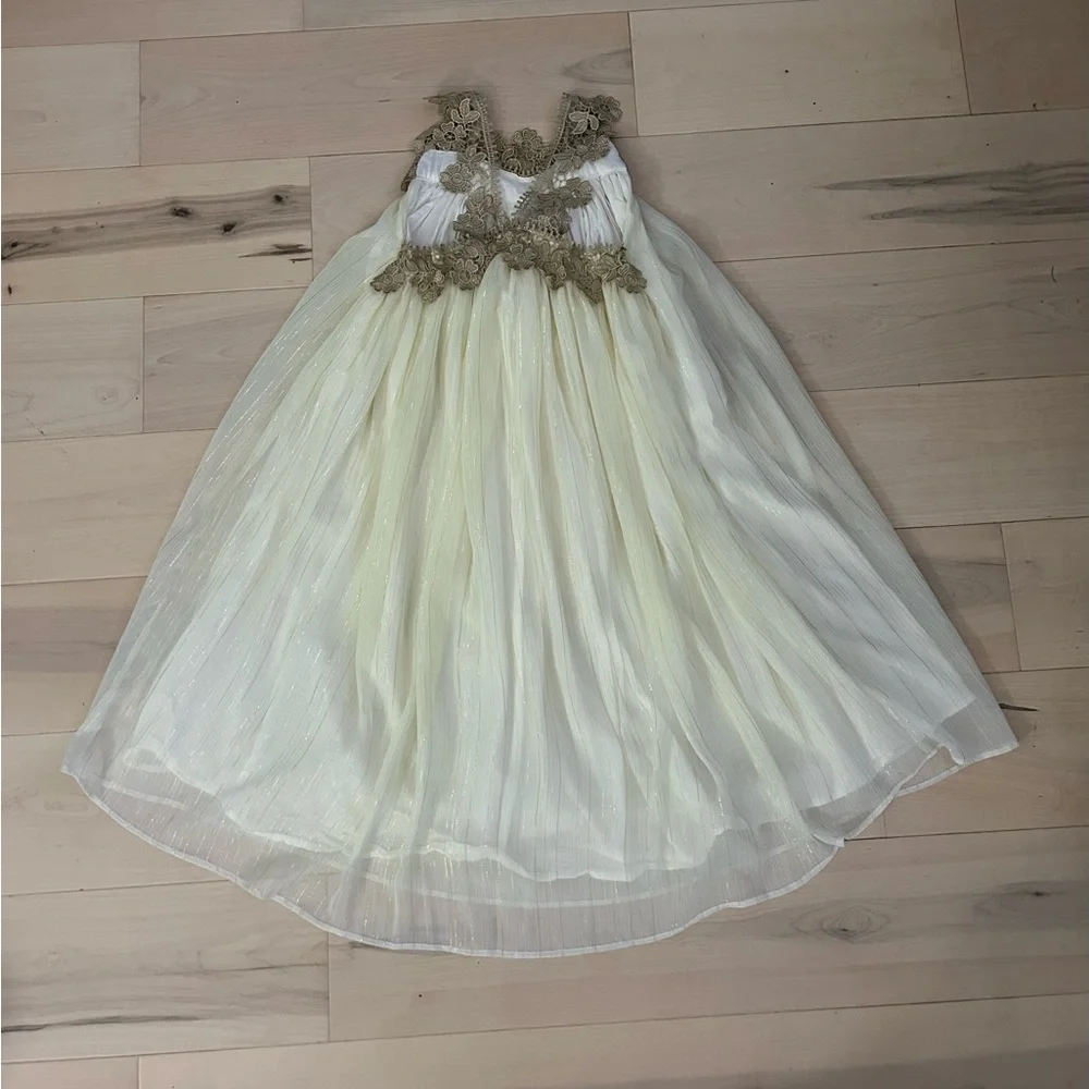 Sweet Boutons Metallic Thread Kids Dress Girls Size 7 - Picture 3 of 17